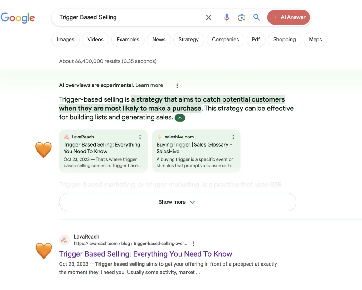 Screenshot Results from SEO bootcamp Snippet 2