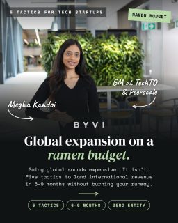90% of tech startups fail, and the odds only get tighter when you try to cross borders. The founders who break out almost always find international revenue early.  Megha Kandoi shares a 12-month playbook for global expansion for startups on a small budget:  1. Pilot where the pain is sharpest, not where the GDP is largest  2. Use “bridge markets” (Netherlands, Singapore, Australia, Germany) to de-risk the leap  3. Borrow distribution through accelerators and channel partners before you buy it  4. Build remote-first with Employer-of-Record tools like Deel or Remote  5. Stack free infrastructure: grants, trade commissioners, credit insurance  About Megha: Supported 1,200+ startups at MaRS. Leads @techtoorg - Canada’s largest and most connected tech community. Has scaled companies across North America, Europe, India, and Australia.  Read the full playbook at the link in bio.  #globalexpansion #internationalexpansion #scalingstartups #bootstrapping #techstartups