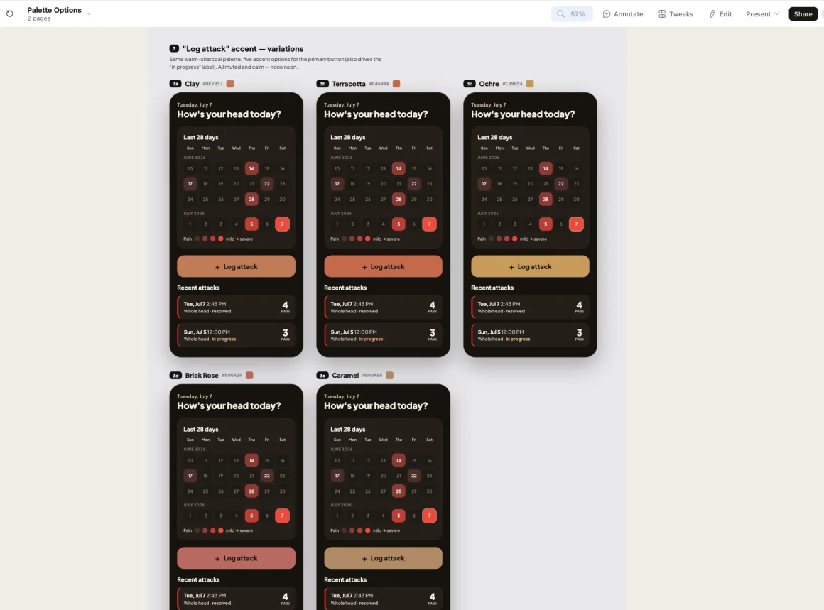 App color palette - claude screenshot