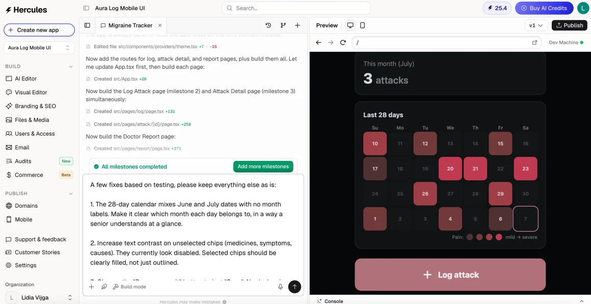 Hercules Vibe Coding - Screenshot