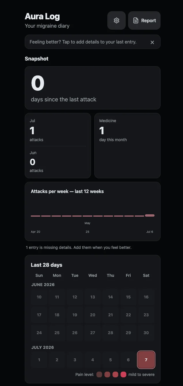 snapshot - home screen