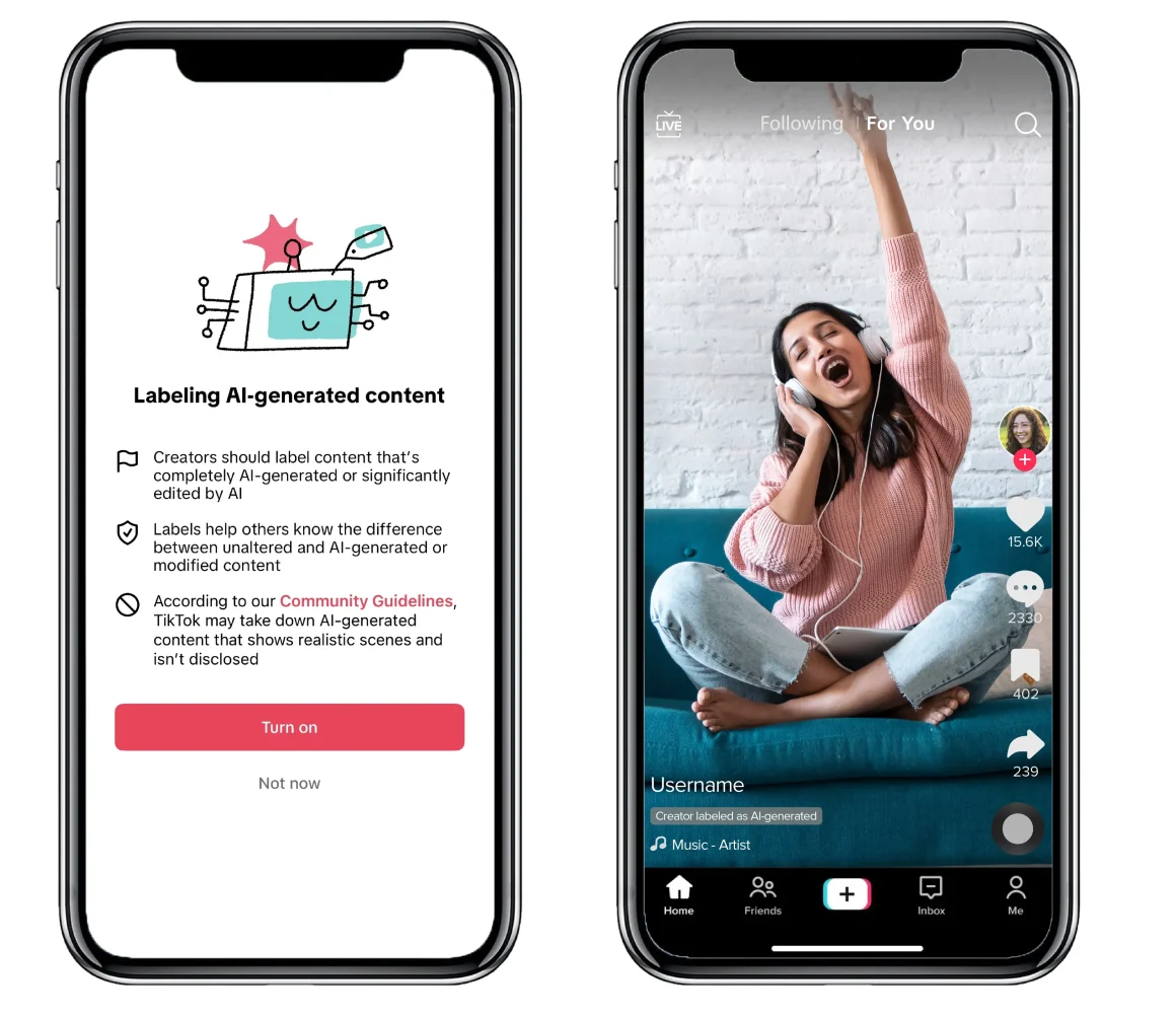 Label for AI-generated content TikTok