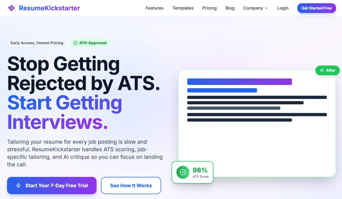 resume kickstarter