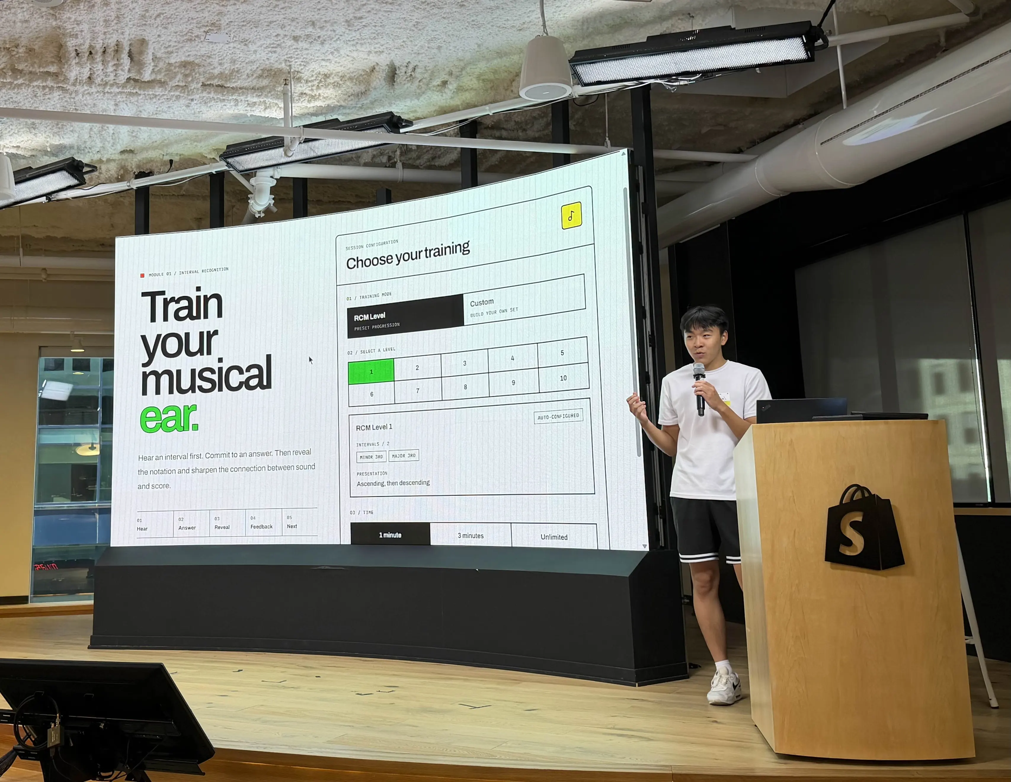 Michael Wang Pitch at Shopify - AI piano skill trainer